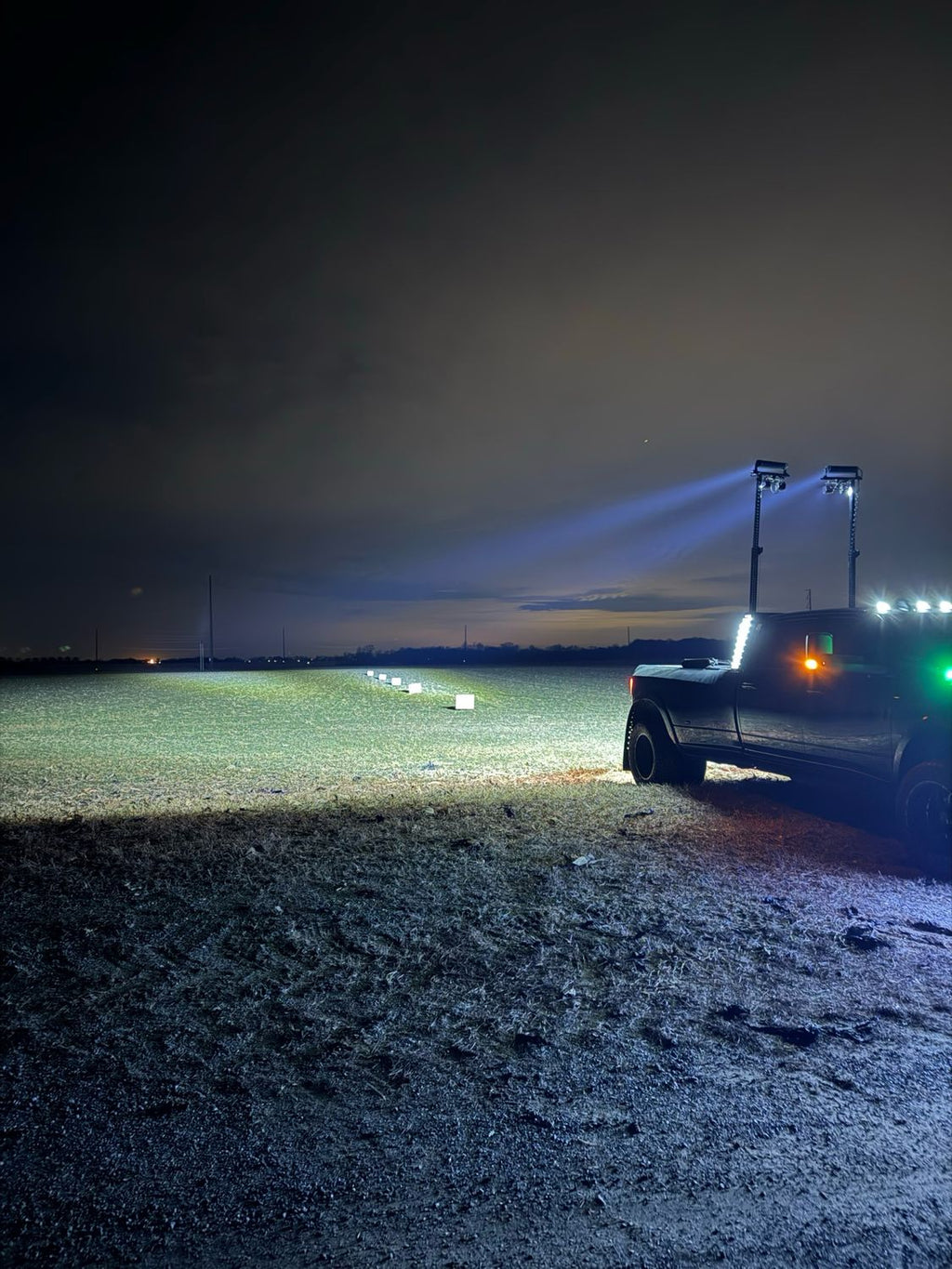 12 Foot Set of 2 Truck Bed Mounted Light Towers 46,400 Lumens
