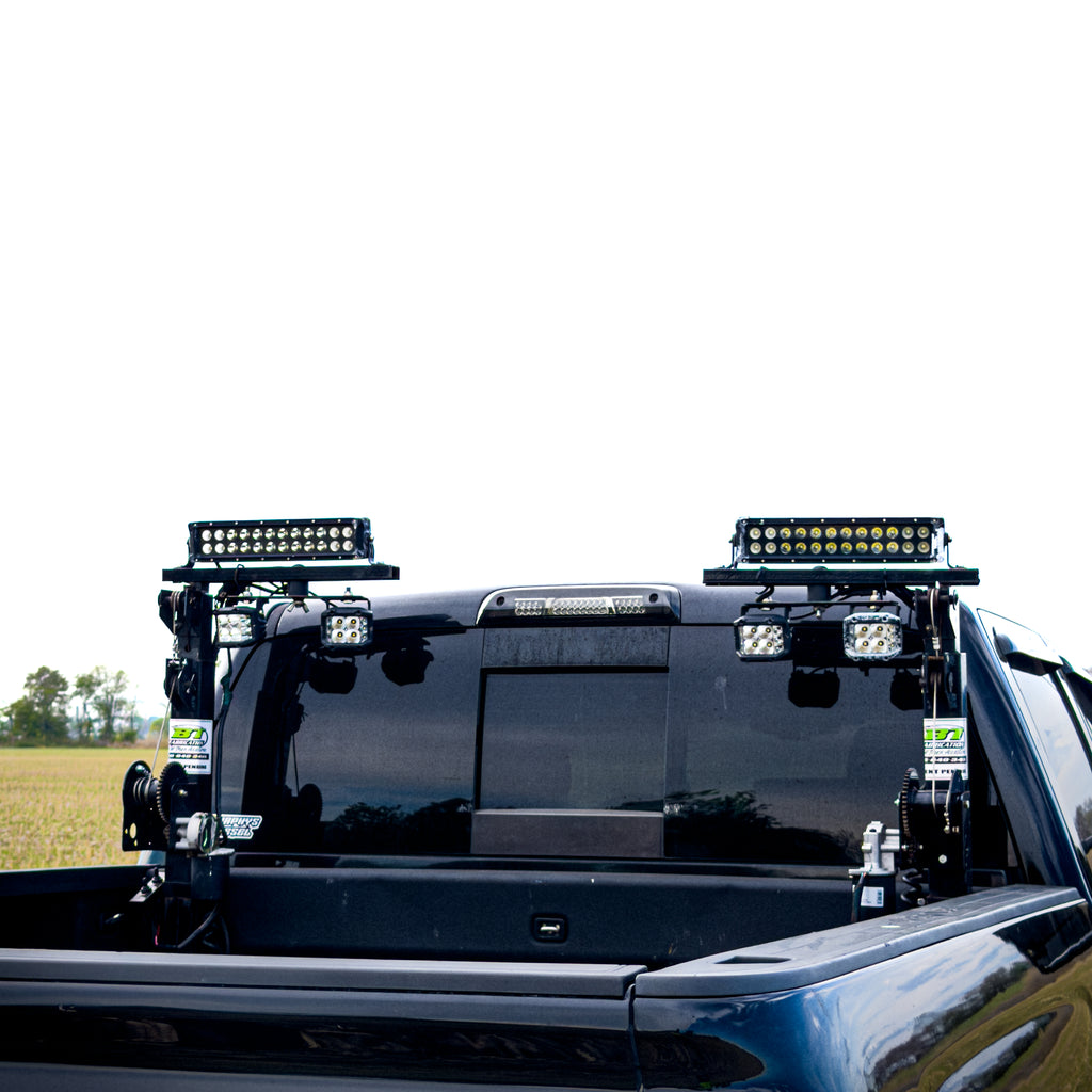12 Foot Set of 2 Truck Bed Mounted Light Towers 14,360 Lumens
