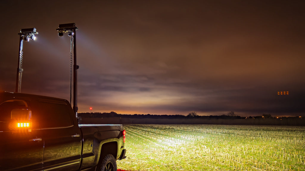 12 Foot Set of 2 Truck Bed Mounted Light Towers 14,360 Lumens